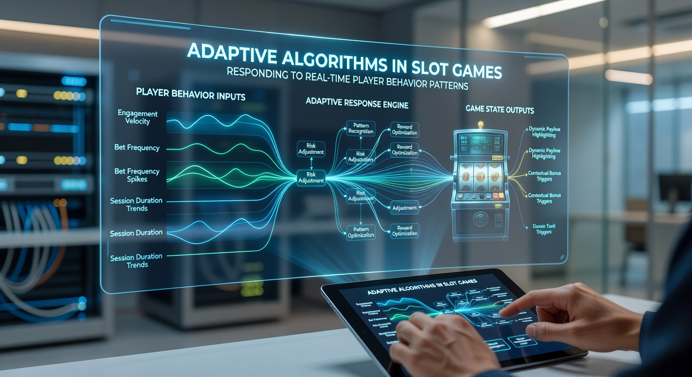 Diagram illustrating real-time data flow from player interactions through adaptive algorithms to adjusted slot features
