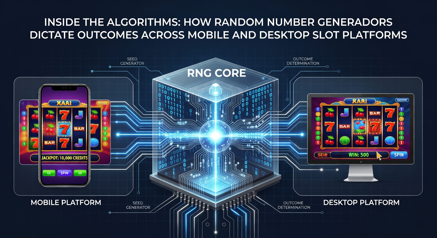 Close-up view of a slot machine interface showing algorithmic patterns on both mobile and desktop screens