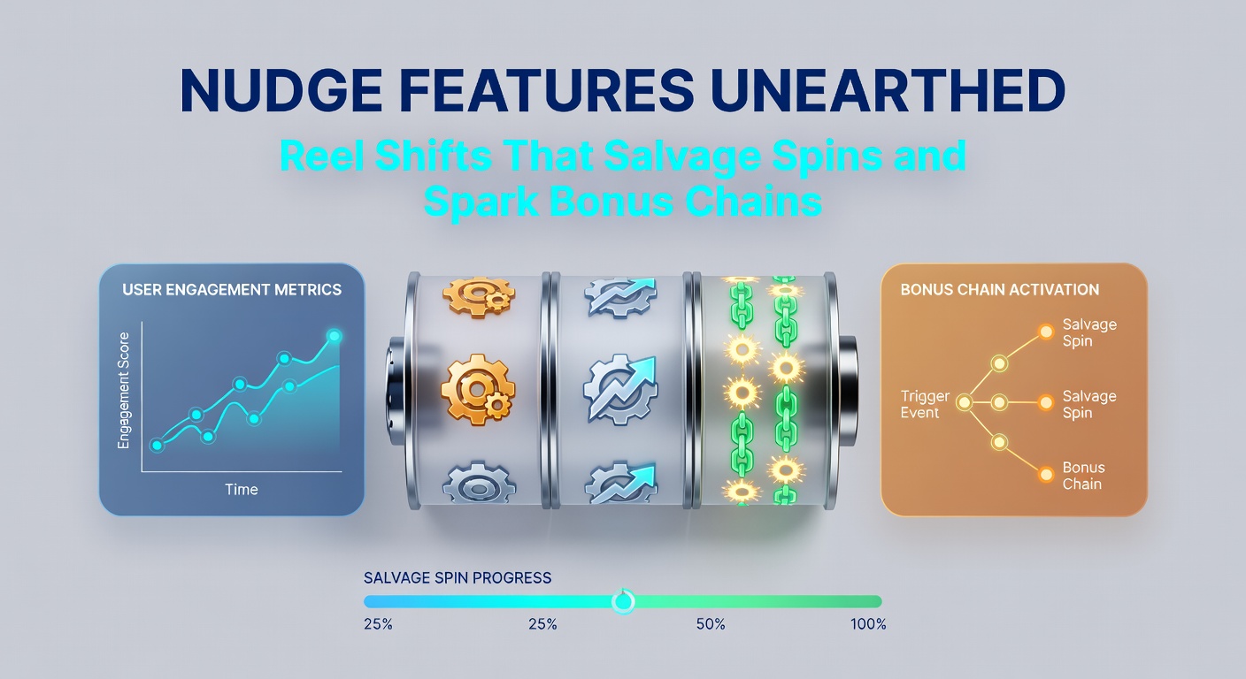 Close-up of a slot game's paytable displaying nudge symbols and bonus chain triggers, with arrows illustrating potential reel shifts