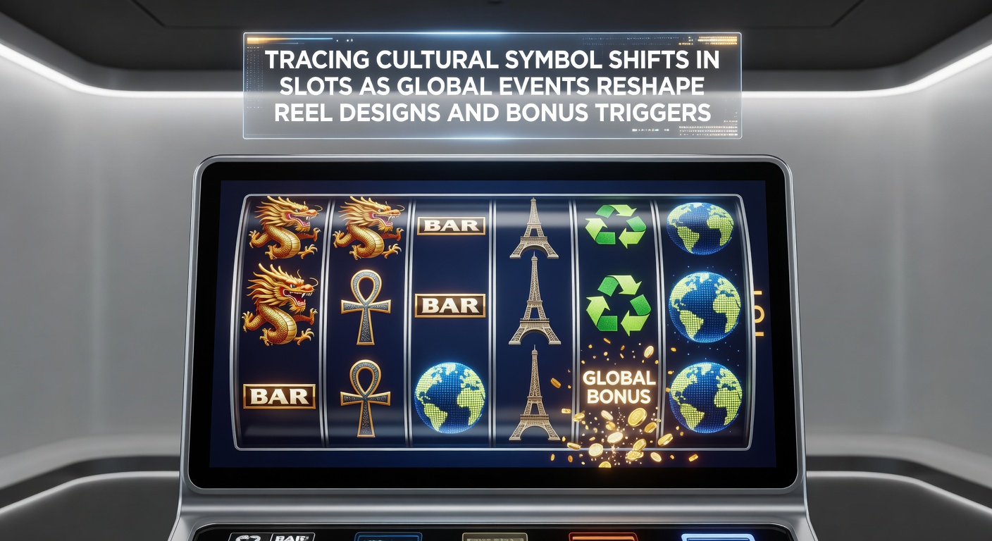 Slot reels displaying evolving cultural symbols influenced by worldwide events