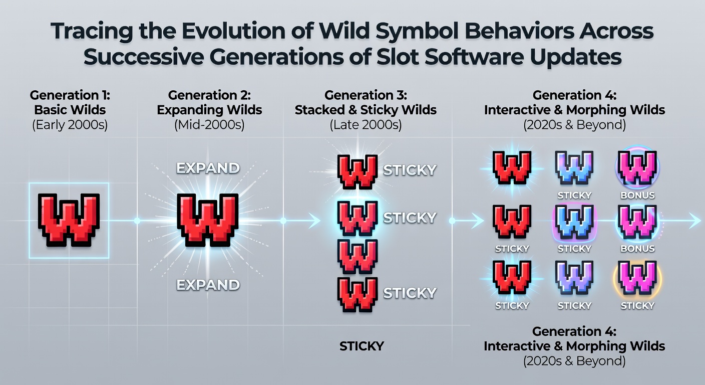 Early wild symbol mechanics evolving into modern dynamic variants on slot reels