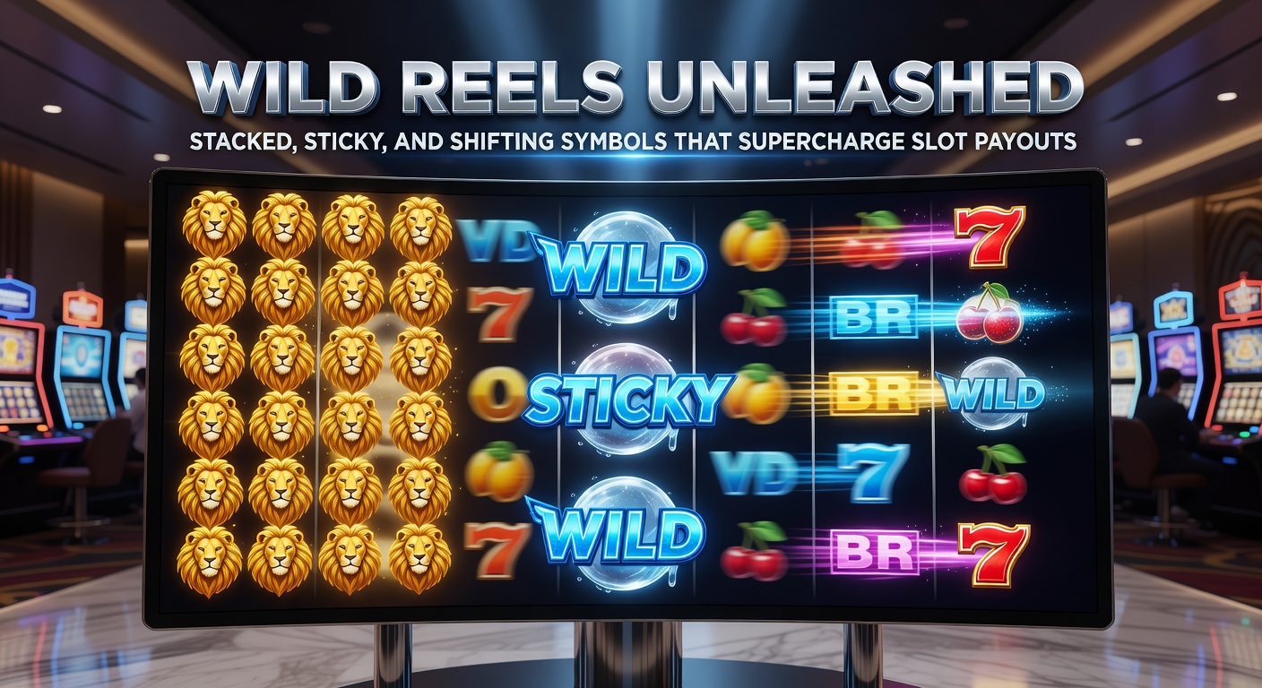 Sticky wild symbols clinging to slot reels during a bonus round, demonstrating prolonged win streaks and escalating multipliers